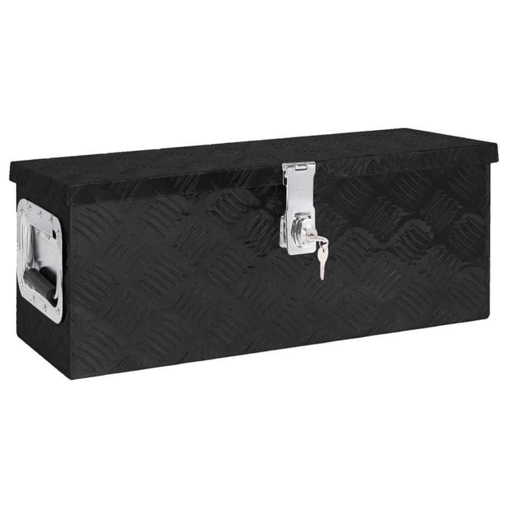 Vidaxl Úložný box čierny 60x23,5x23 cm hliník